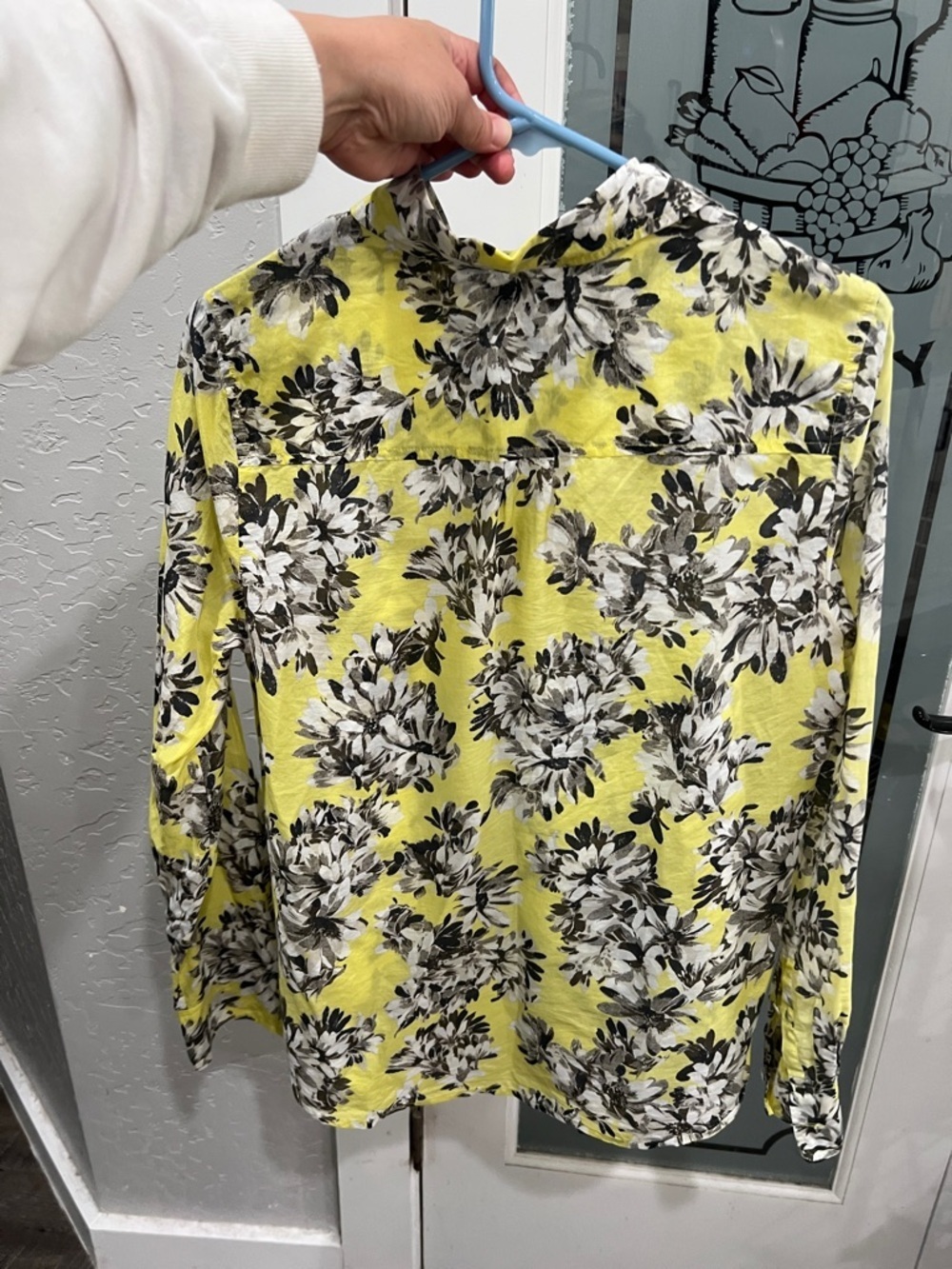 J. Crew Yellow Floral Button-Down Shirt silk and cotton blend - Picture 6 of 6